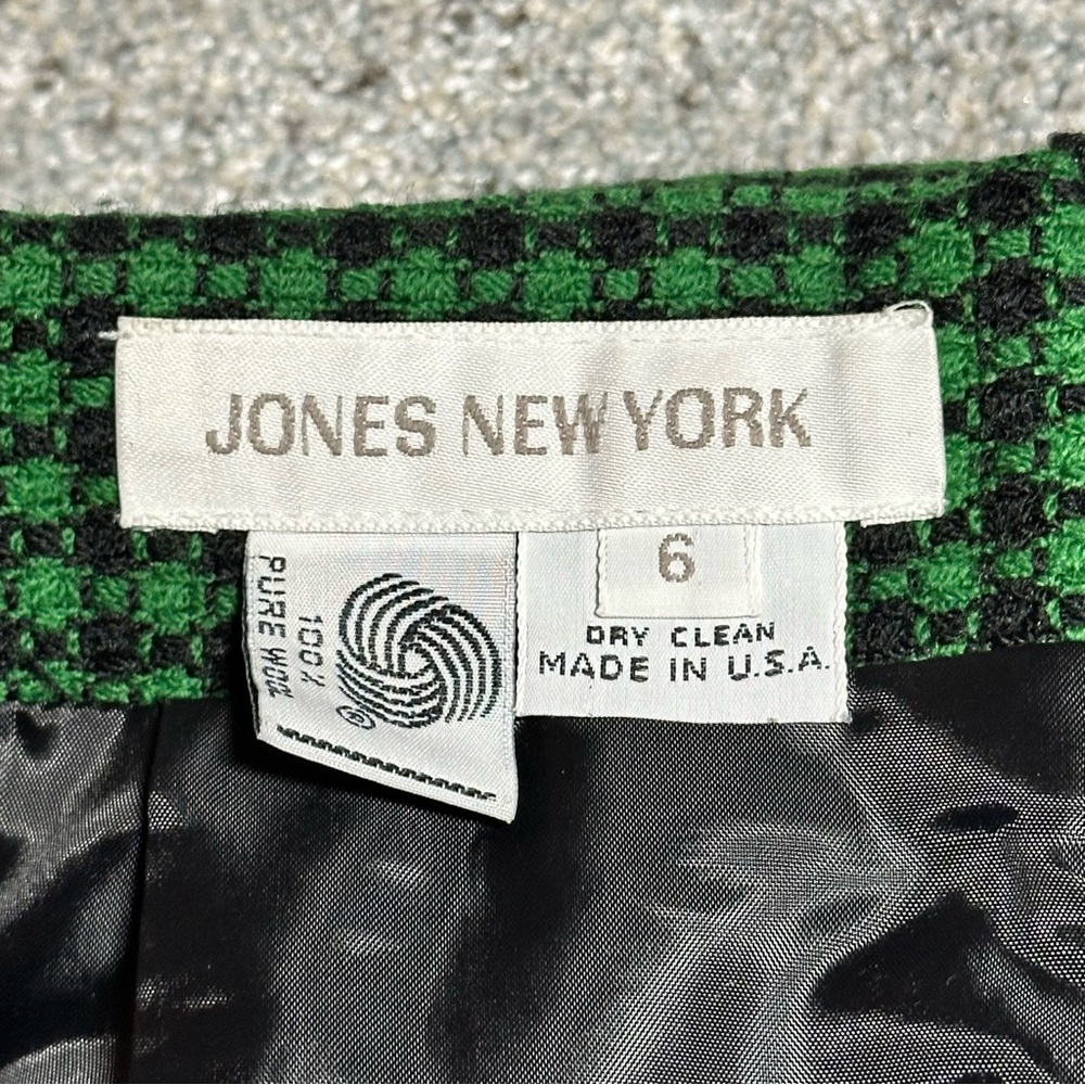 VINTAGE Jones New York 100% Wool Pencil Skirt, Green/Black - Womens 6 - Picture 4 of 9